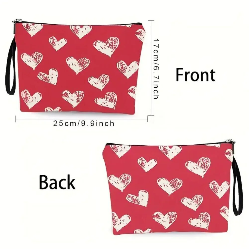 Chic Women's Makeup Bag with Heart Design